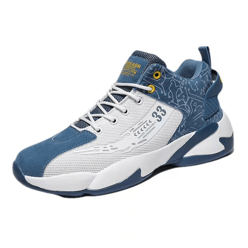 Youth High Top Basketball Shoes with Breathable and Shock-absorbing Features