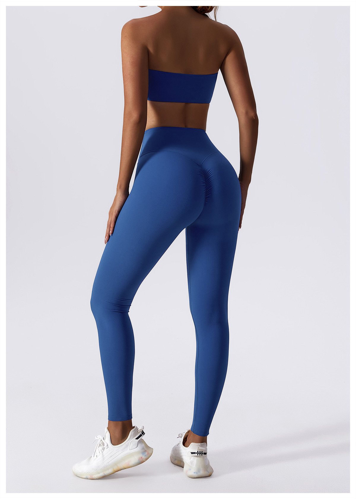 Women's Seamless Yoga Set - Sexy Base Sports Tube Top and Tight Fit Leggings